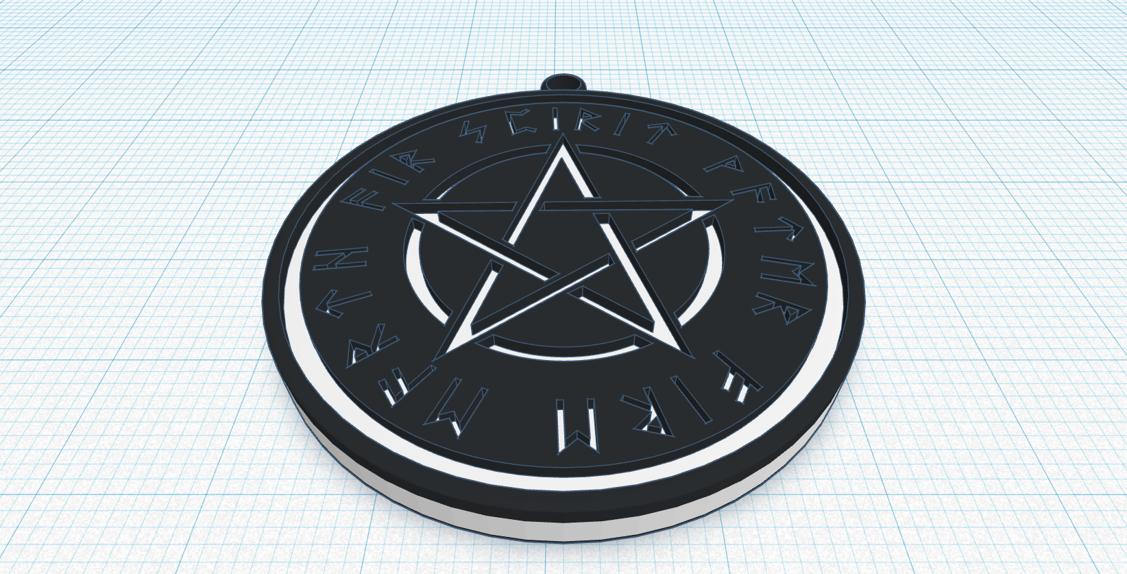 wiccan-pentagram-reversed-1.png STL file Wiccan pentagram, pentacle, Rune Elder Futhark, talisman, amulet, pendant, key chain・Template to download and 3D print, Allexxe