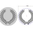 Mold-Bay-leaves-crown-branches-onlay-relief-05.jpg Mold bay leaves branches crown onlay relief 3D print model
