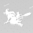 WitchFlying3-1.jpg 14 Flying Witch Silhouettes, Witch Riding Broom, Witch Stencil, Halloween Window Art
