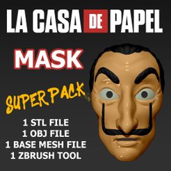Flyer Cults.jpg Super Pack - La Casa de Papel Mask - Print, Base Meshes and Zbrush Tool