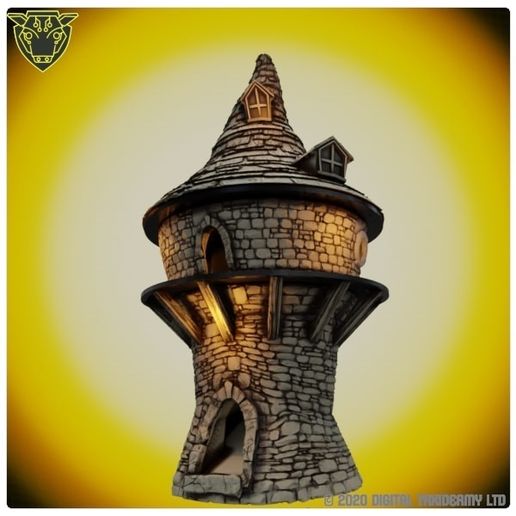 Spool Tower - Wizard Tower Dice Tower & Tabletop Terrain STL 3D Printable Upcycled Filament Spool Terrain