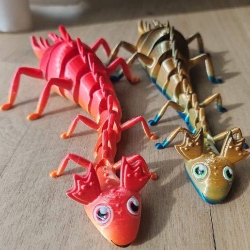 👹 Cute Flexible Axoinsecte monster Cute Unsupported axolotl insect・ STL ...