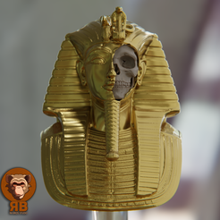 gol.png STL-Datei Tutanchamun-Schädel・Design für den 3D-Druck zum Herunterladen