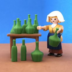 IMG_3709.jpg STL file MINIATURE BOTTLES 6 SCALE MODELS PLAYMOBIL FIGURES・3D printable design to download
