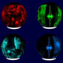 1.jpg STL file lamp sphere lithophany iron man version 2・3D printing model to download