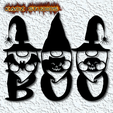 project_20230927_1344136-01.png 3 Halloween Gnomes wall art garden gnome wall decor 2d art boo