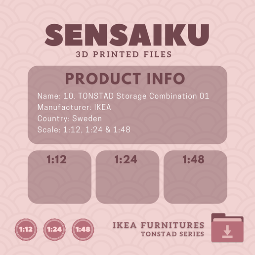 10.-TONSTAD-Storage-Combination-01-5.png Miniature Replica 10. TONSTAD Storage Combination 01 for Miniature Dollhouse - IKEA - 3D Print Instant Download