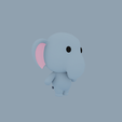 71.png Cartoon Elephant for 3D Printing