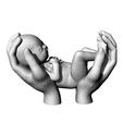 1-4.png Baby in hands / Infant in hands 3D model