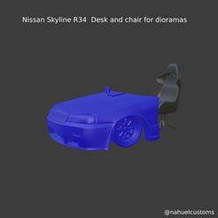 New-Project5-copiax.png STL-Datei Nissan Skyline R34 Pult und Stuhl für Dioramen・3D-druckbares Modell zum herunterladen