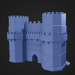 Fortress_1.png STL file Fortress Gate・3D printing model to download