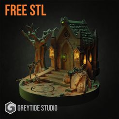 jalowin1.jpg Free STL file Halloween diorama, pumpkin head and more for 28 mm / 32 mm miniatures・3D printable object to download, GreyTideStudio