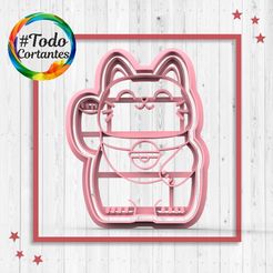 2537-Maneki-neko.22.jpg STL file Maneki Neko Cutter・3D printing idea to download