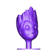 Head_with_brim_high_detail.stl Baby Groot