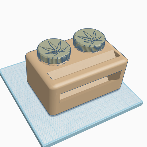 Rolling Box with 2 Large Jars 3D model