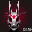 Neon_White_Neon_Red_Mask_3D_Print_Model_STL_File_02.jpg Neon White Game Cosplay Mask - Neon Red Mask - Halloween Costume Mask