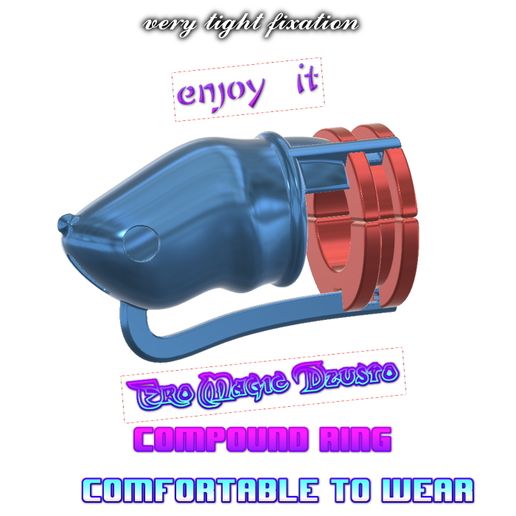 ♂️ Male exclusive Chastity Device Cock Cage Penis Ring Virginity Lock  Chastity Belt Adult Game Sex Toy locker v55A Very Firm Nylon screed  Fixation gaine et câble 3d print and cnc・ STL