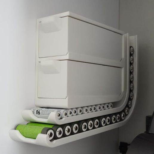 wall mounted battery dispenser AA + AAA + drawers