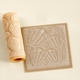5.png Trilobite Fossil Texture Roller STL File - Rouleau préhistorique pour l'argile, la poterie, le fondant et l'artisanat