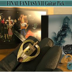 1a.jpg STL-Datei Final Fantasy 7 stl guitar pick・3D-druckbare Vorlage zum herunterladen
