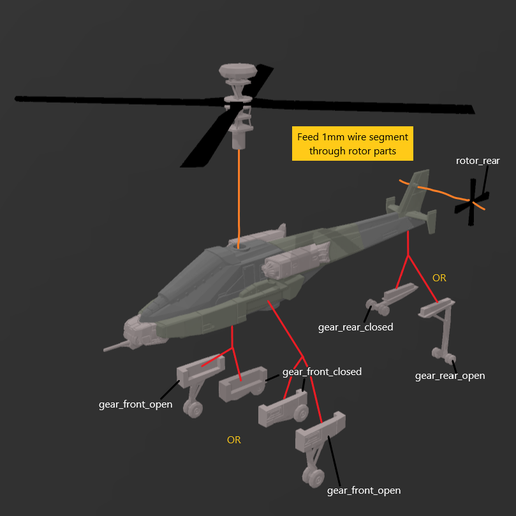 🚁 CH-T-025 BAWS Attack Helicopter Model Kit (Armored Core 6) 30MM Scale ...