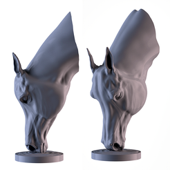 001.png STL-Datei Araberpferd Kopf・3D-druckbares Modell zum Herunterladen