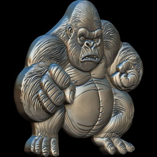 The-Boss-Gorilla-Relief-No2-2.jpg The Boss Gorilla Relief No2  STL file for 3d printing or CNC