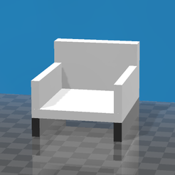 lounge-single-seater-couch.png OBJ file Lounge single seater couch; doll furniture・3D print design to download