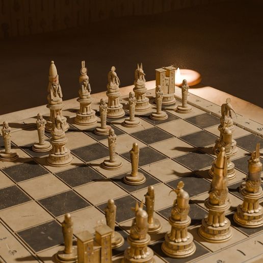 Luxury Egyptian Chess Set with Modular Board - Pharaoh's Game