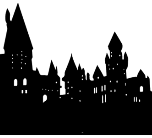 stencil hogwarts castle silhouette
