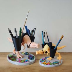 IMG_20200527_101942_1.jpg STL file Desk organizer pen holder Dinosaur・3D printable model to download