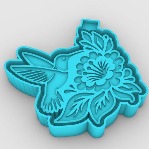 Hummingflower_2.jpg Hummingflower - freshie mold - STL for silicone mold