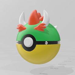 Bowser-IG1.png Archivo STL Pokeball de Bowser・Plan de impresora 3D para descargar