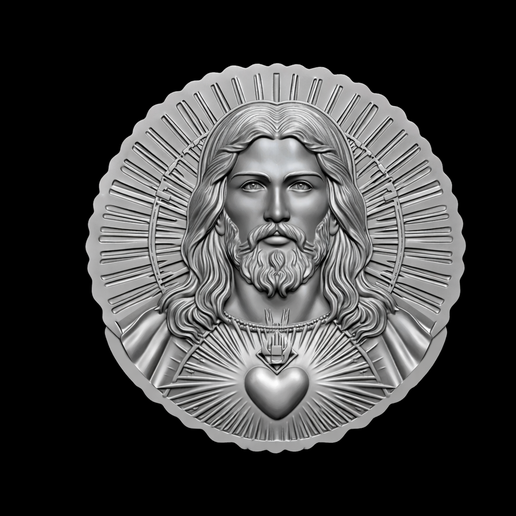 Jesus Christ Bas-Relief Model ready for 3d printing