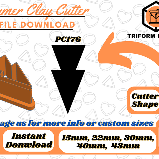 Double Chevron  Polymer Clay Cutter | PC176 3D model