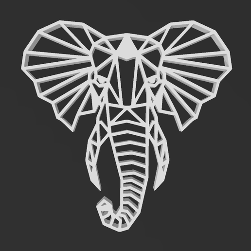 Tête éléphant origami 3D model