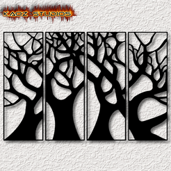 project_20230930_1642353-01.png Fichier STL 4 piece tree panel set wall art sectional wall decor of a trees・Plan pour imprimante 3D à télécharger