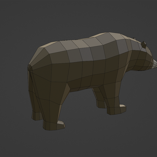 Stylized lowpoly BEAR 3D model