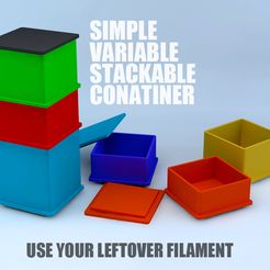 USE YOUR LEFTOVER FILAMENT Fichier STL gratuit Utilisez les restes de filament pour fabriquer ce rangement empilable à hauteur variable.・Design pour imprimante 3D à télécharger, janyap88
