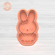 1.1281.png KITTY RABBIT CUTTER WITH STAMP / COOKIE CUTTER BUNNY EASTER