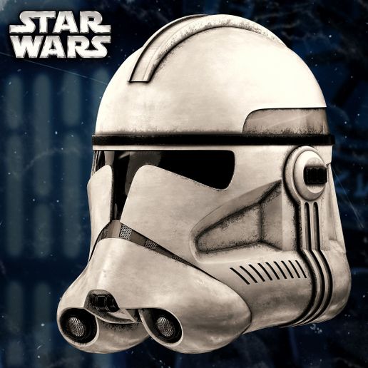 Phase II Clone Trooper Helmet - Star Wars Replica - Separated for 3D print