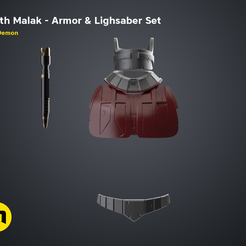 1-Darth-Malak-Whole-Set.png Fichier 3D Dark Malak - Ensemble armure et sabre laser・Plan pour imprimante 3D à télécharger