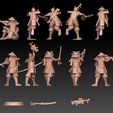 ash-laser-lineup-back.jpg Ashigaru Lasrifle Regiment Royalty Free Version