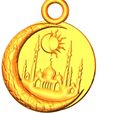 Medallion-04-03.jpg Porte-clés Lune porte-bonheur pendentif pendentif porte-clés m-04 3d-print et cnc