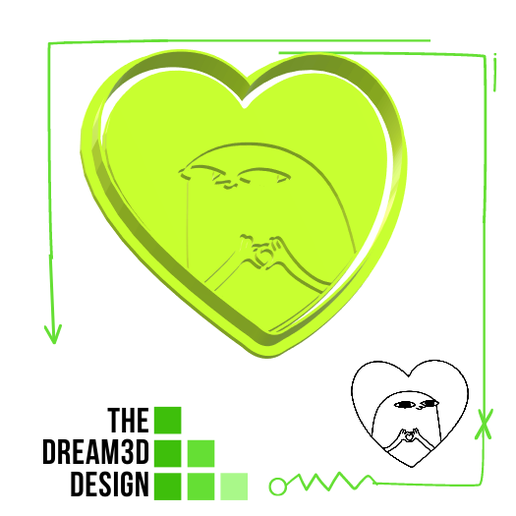 MEME IN LOVE KETNIPZ COOKIE CUTTER DEBOSSER/ COOKIE CUTTER AND STAMPER 3D model