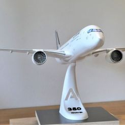 Thingiverse_A350.jpg STL-Datei Airbus A350 XWB Lufthansa Airliner Sacle 1/100・3D-Druck-Idee zum Herunterladen