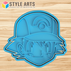 ASH.png STL-Datei Ash Satoshi pokemon Keksausstecher - Kekse・3D-druckbares Design zum Herunterladen