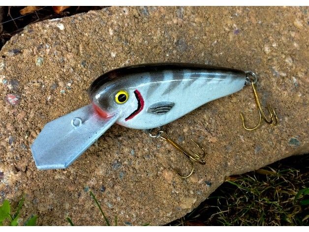906185a296cbf28d1e6c8a3766a0f7fc_preview_featured.jpg Download free STL file Crankbait Fishing Lure • Model to 3D print, sthone