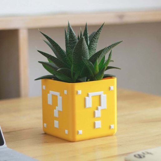 Mario Bros Planter - Single/Dual Extrusion Minimal Planter 3D model