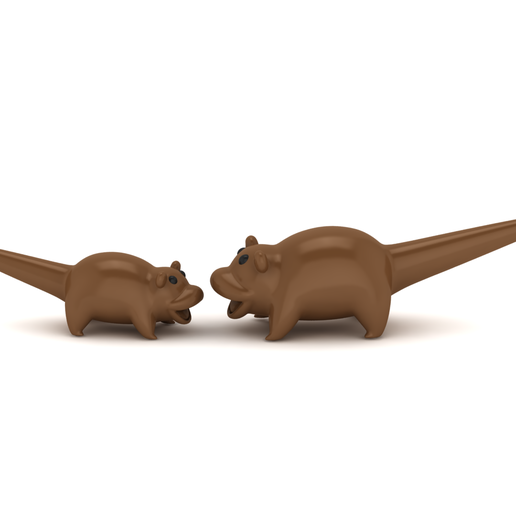 Cute Opossum 3D Model Set